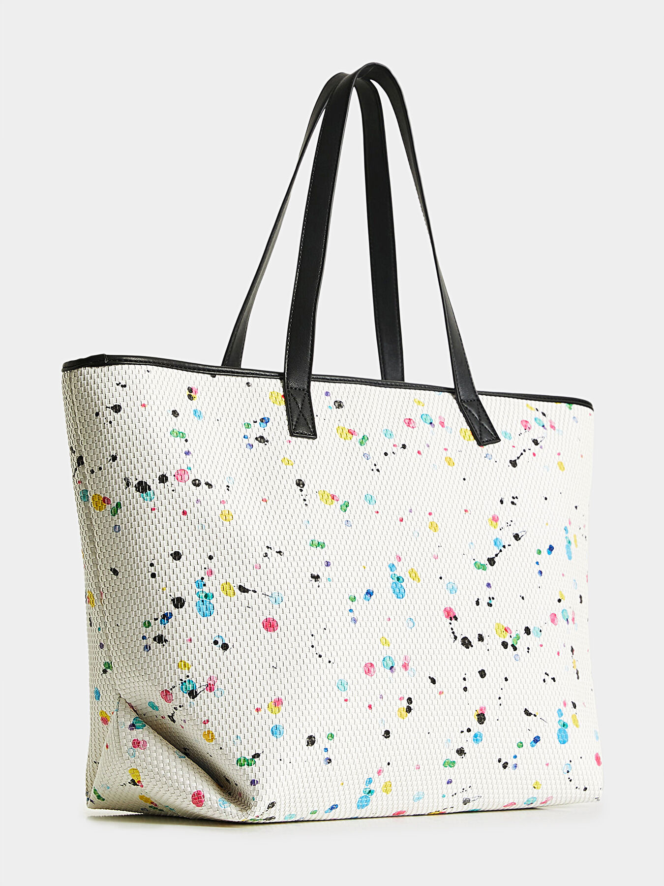 【COLOR iN ID】In And Zipper Big Bag Shopper bag with paint splatter print brand DESIGUAL
