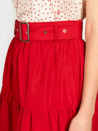 Red flared skirt - 4