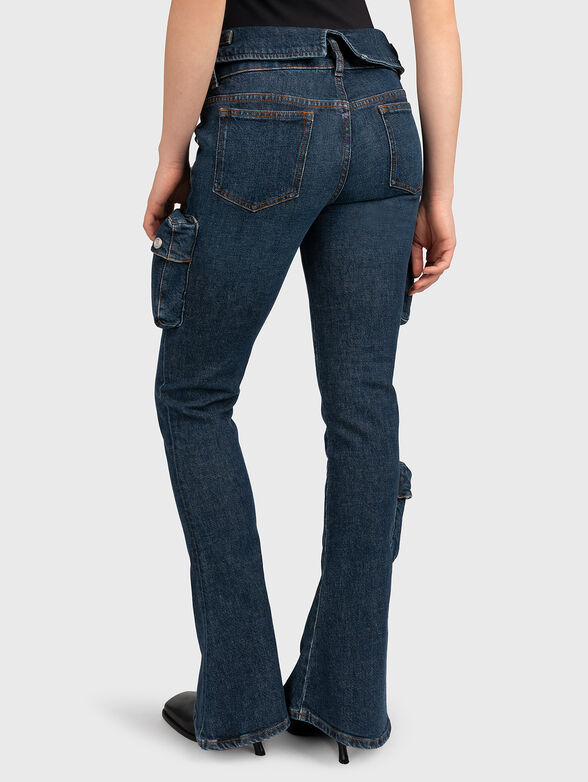 Blue five pocket cargo jeans - 2