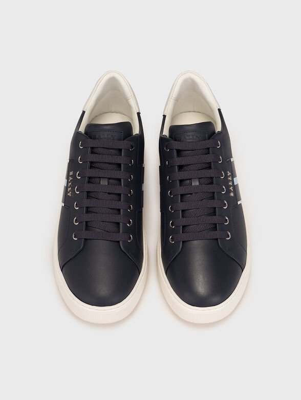 MYRON leather sports shoes in dark blue - 6