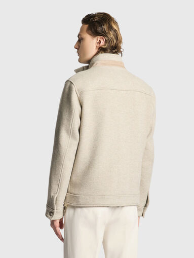 Bomber jacket with a herringbone knit pattern - 3