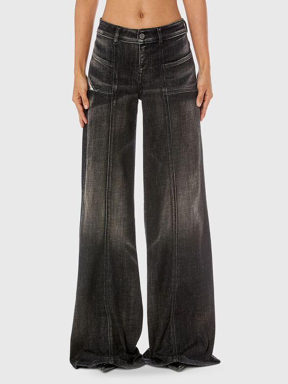 D-AKII L.30 black jeans with wide legs - 0