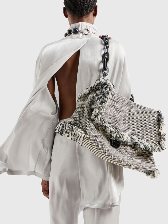 Grey viscose blend trousers - 5