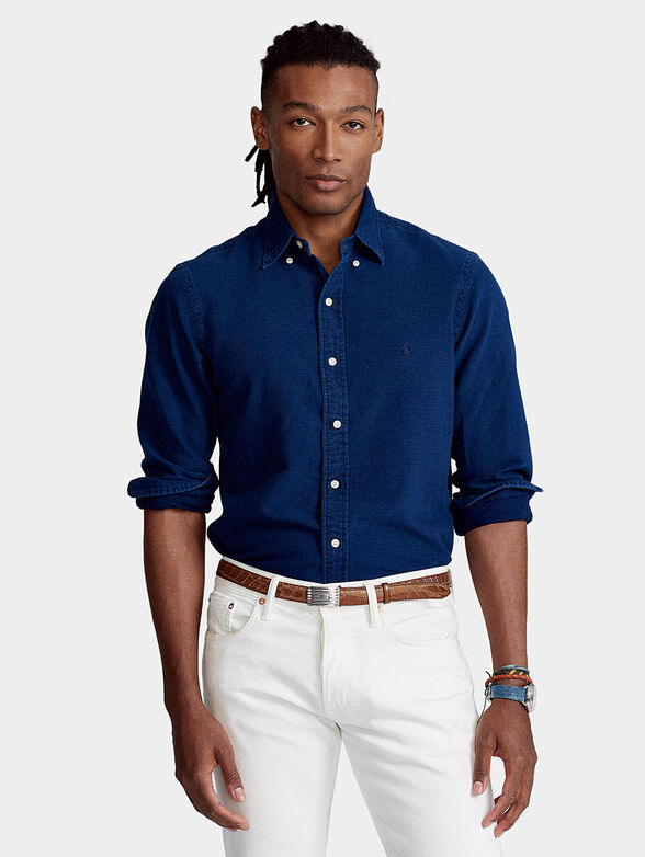 Blue cotton shirt - 1