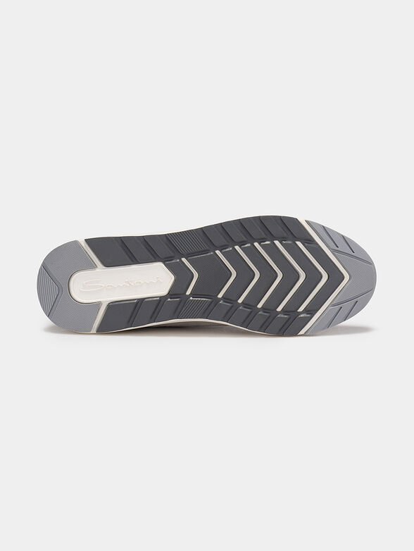 Suede sneakers in light grey color - 5