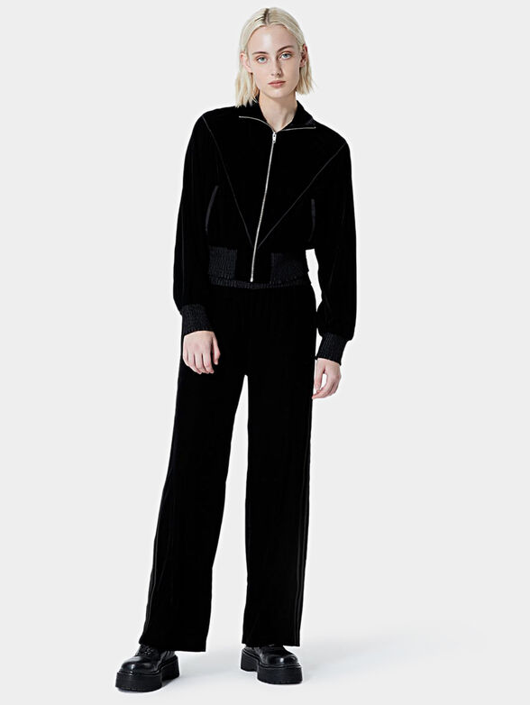 Velvet trousers in black color - 1