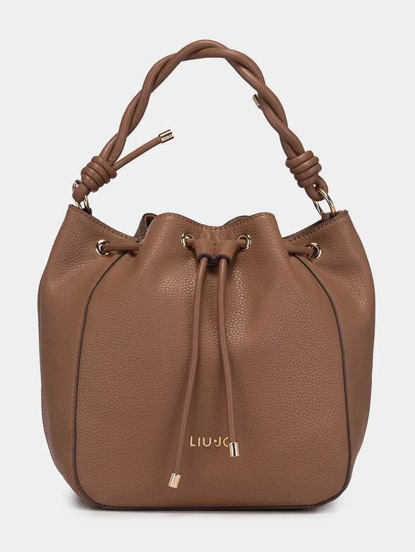 Bucket bag with golden logo accent - 1