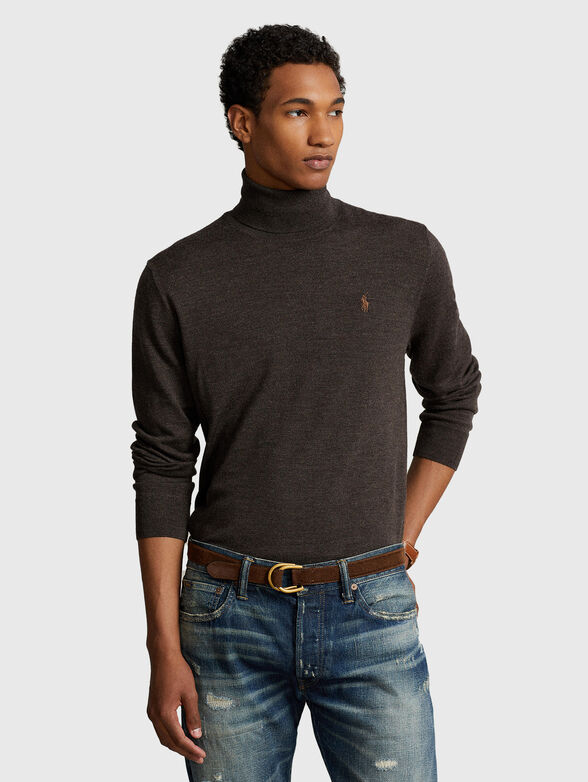 High-neck sweater in wool  - 1