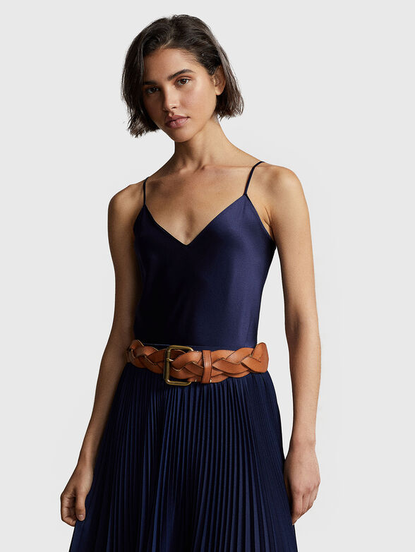 Dark blue silk top - 1