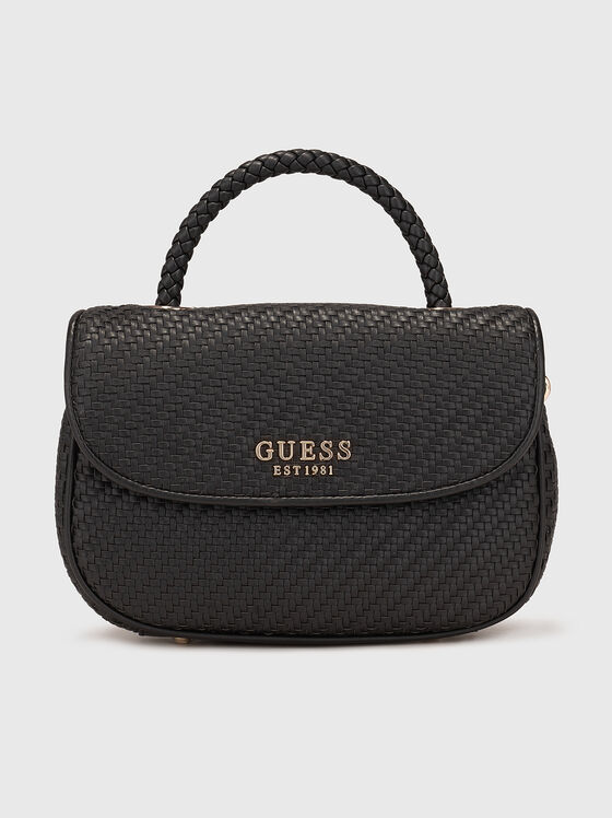 Черна малка чанта MIREMA с преплетена текстура - 1