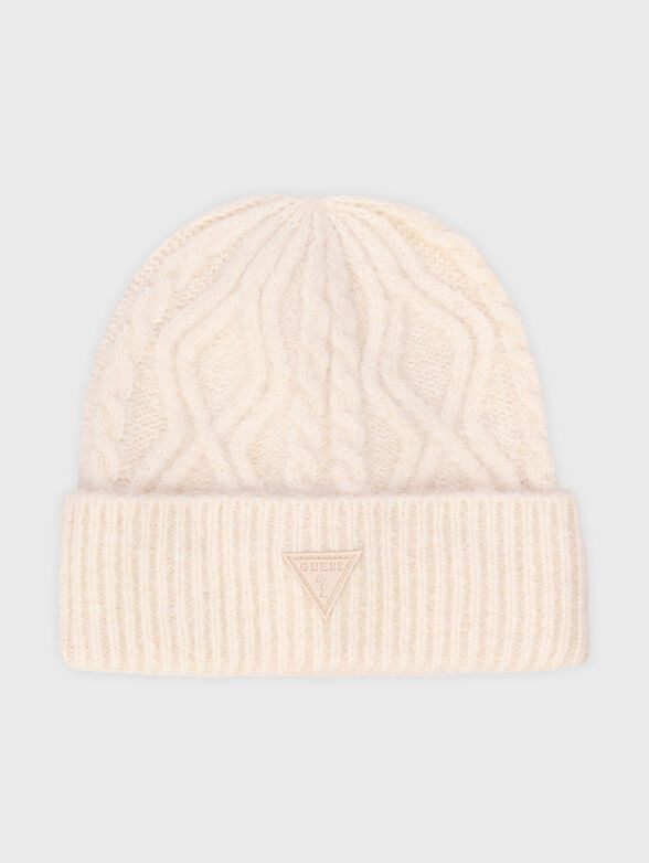 Knitted hat with triangular logo - 1