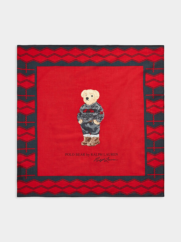 Square scarf with Polo Bear print - 1
