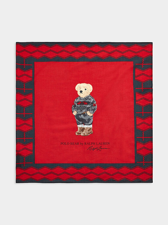 Square scarf with Polo Bear print - 1
