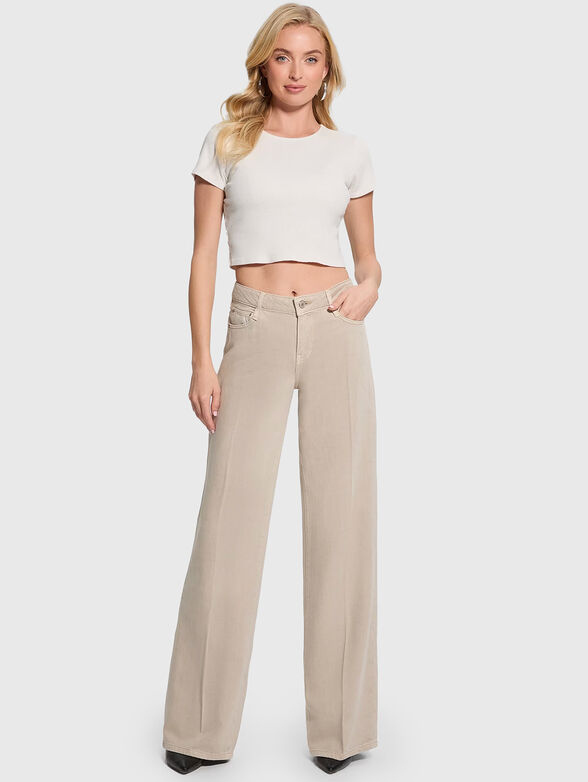 SEXY PALAZZO jeans in beige color - 6