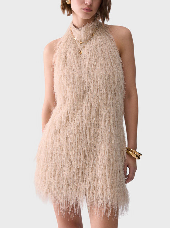 Mini dress with an open back and a soft texture - 1