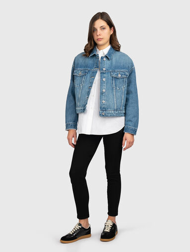 Denim jacket with logo detail - 5