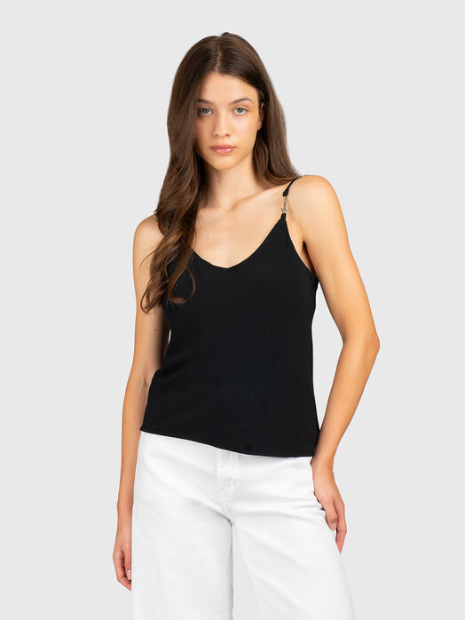 Top with thin straps and a logo detail