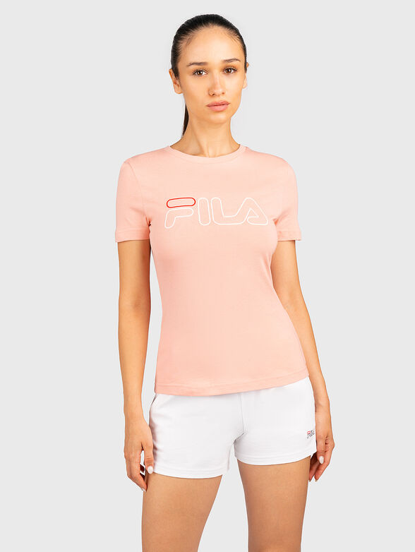 LADAN pink T-shirt with logo detail - 1