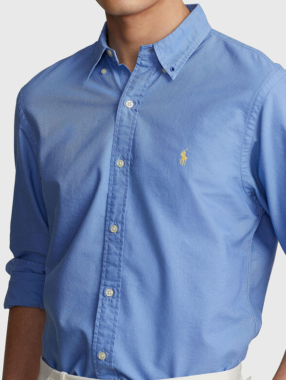 Logo-detail blue shirt  - 4
