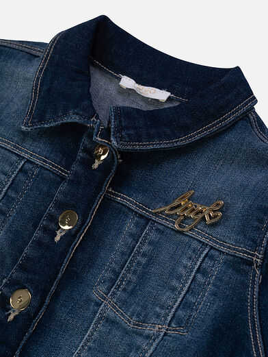 Denim jacket with logo pin - 3