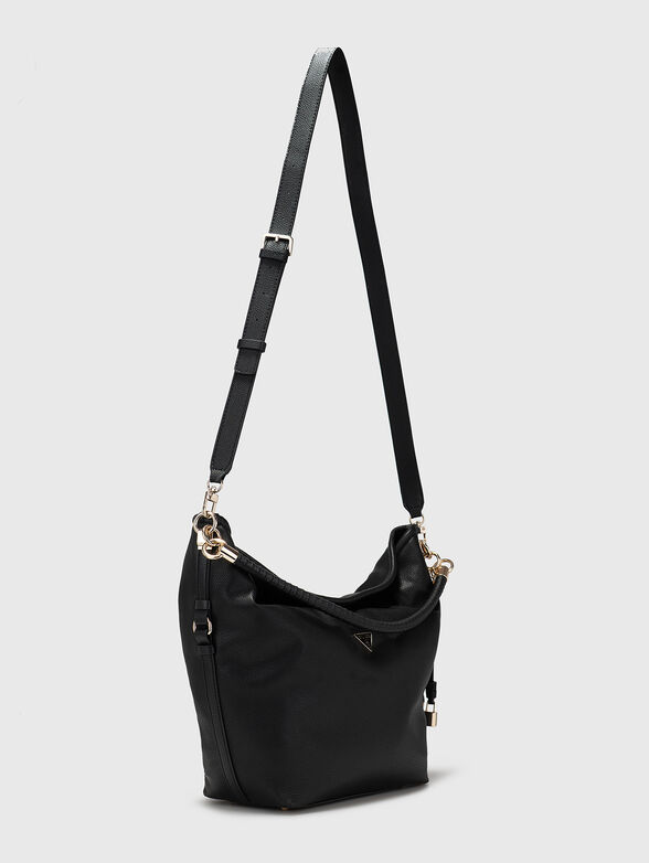 Black hobo bag with a woven handle  - 2