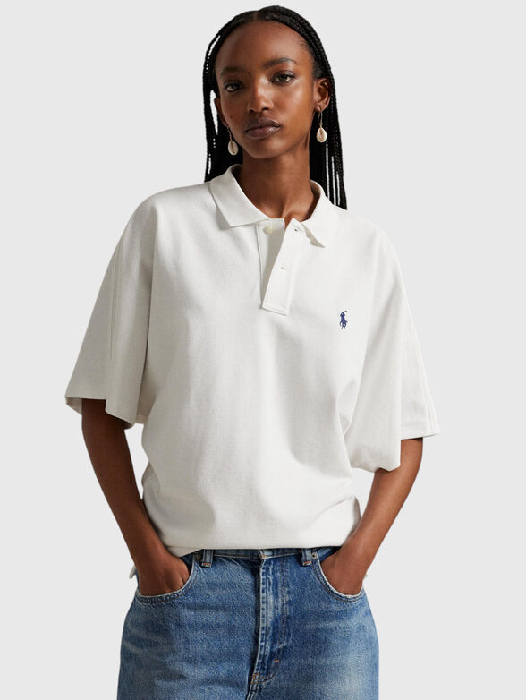 White cotton polo shirt - 1