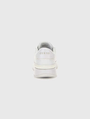 White sneakers with logo detail  - 3