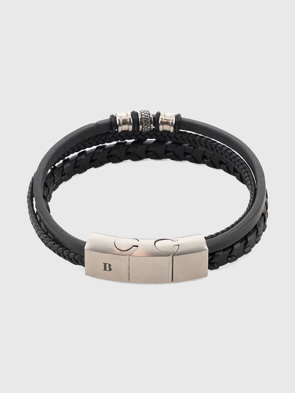Leather bracelet with a braided design - 1