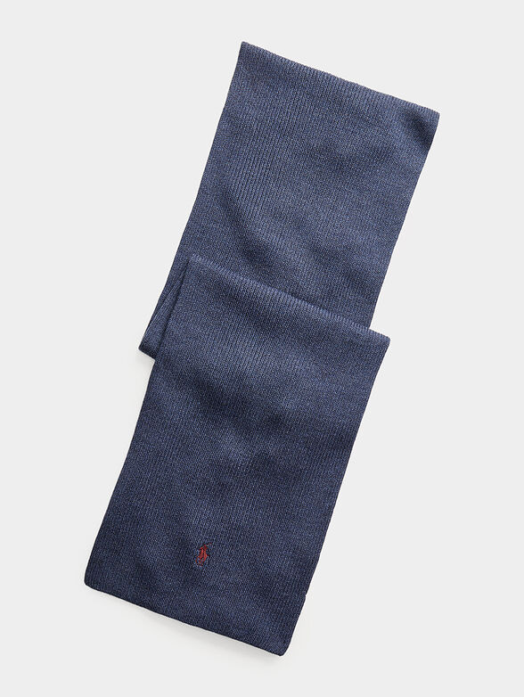 Scarf in blue from merino wool - 1
