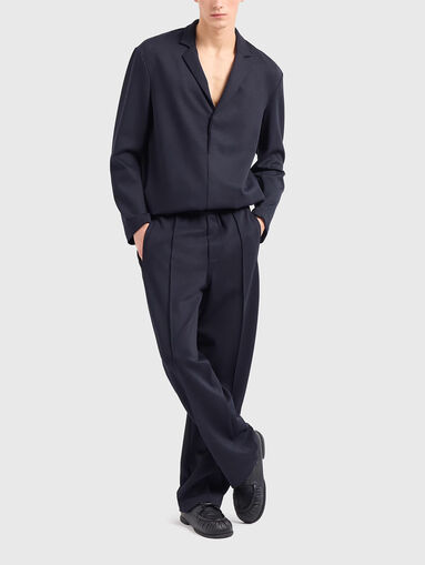 Straight wool blend trousers - 4