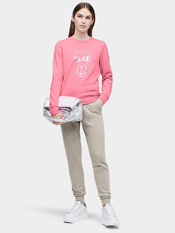 Pink sweatshirt with 3D logo print - 2