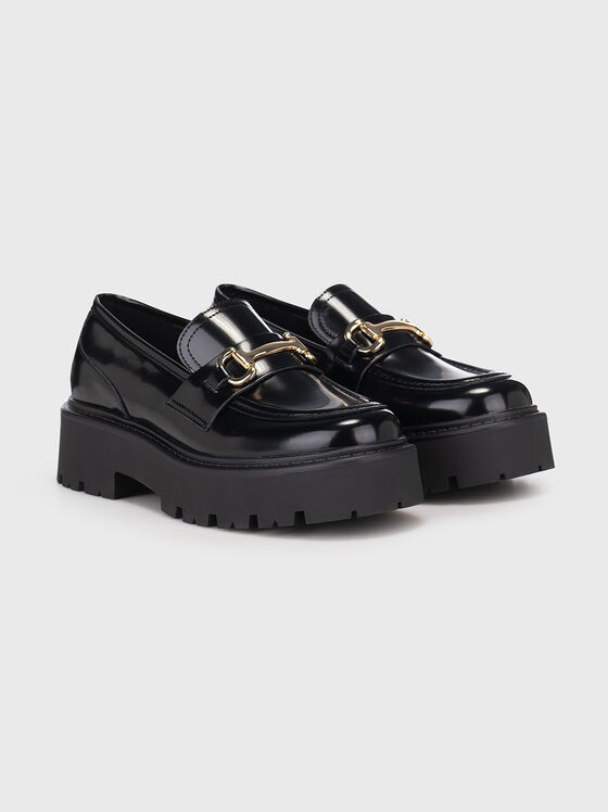 OCCUPY black leather loafers - 2