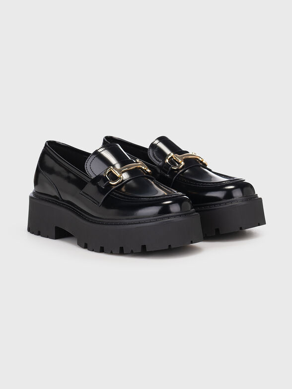 OCCUPY black leather loafers - 2