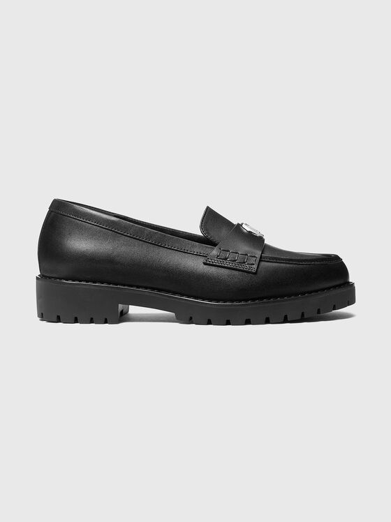 Leather loafers with a logo detail - 1