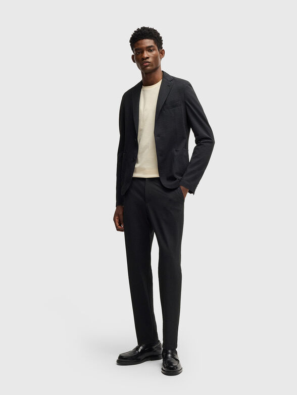 Textured trousers in beige - 4