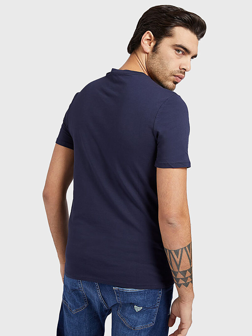 Cotton t-shirt in blue color - 3