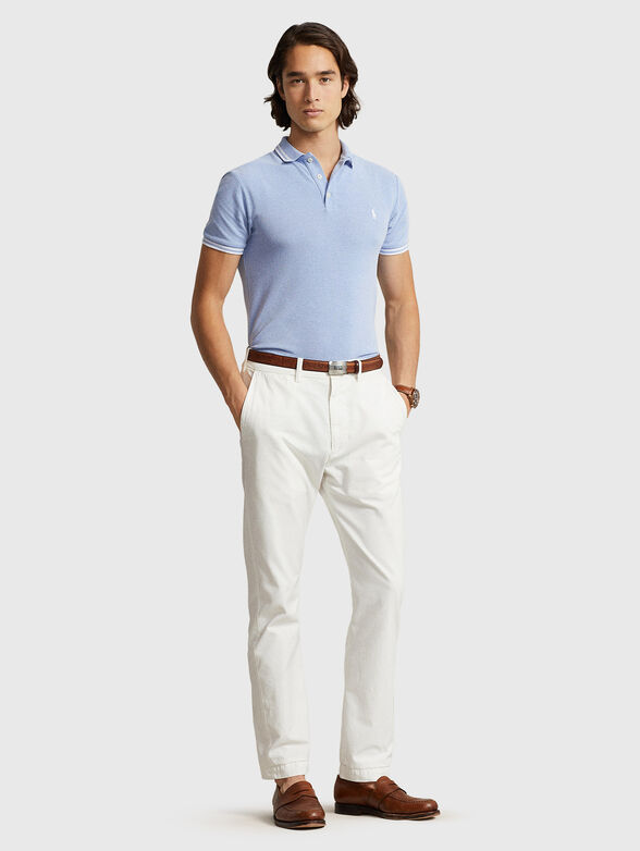 Blue polo shirt with logo embroidery - 2