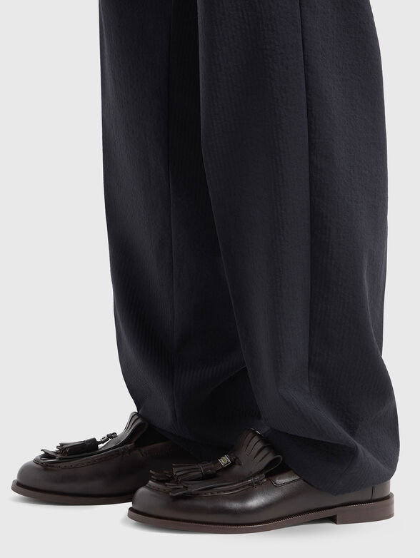 Navy blue straight pants - 3