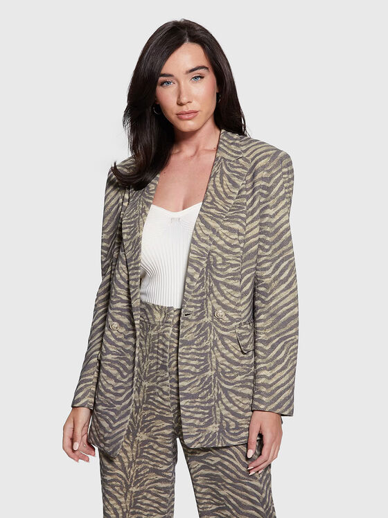 ADRIANA jacket with animal print and glitter - 1