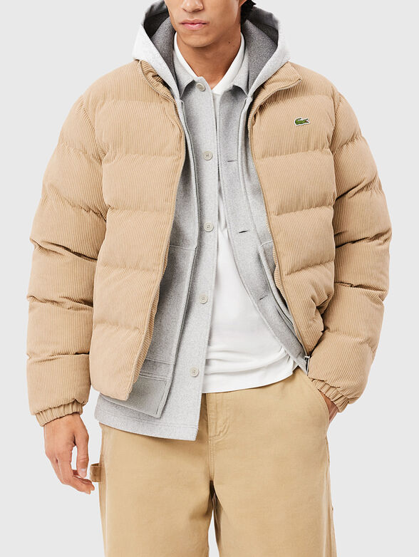 Fluffy jacket in beige - 1
