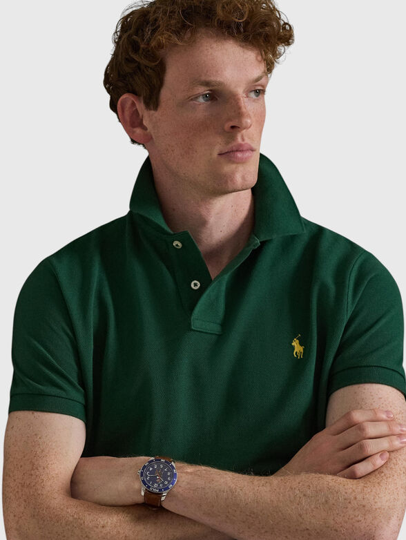 Green cotton polo shirt - 4