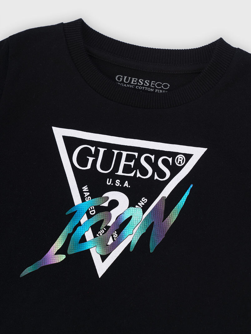 Black dress with logo print - 3