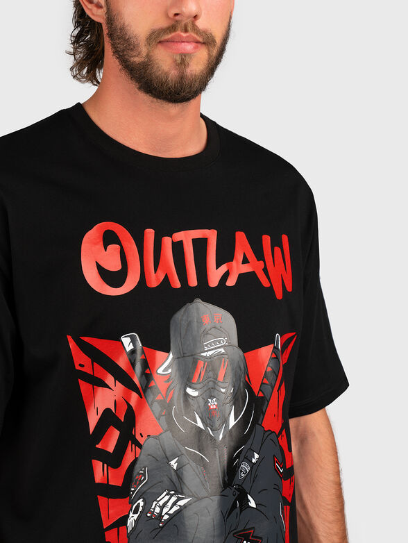 Oversized T-shirt with contrast print - 5