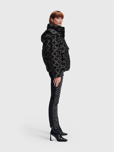 Puffer jacket with monogram print - 5