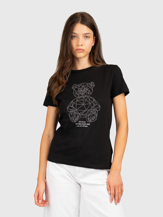 Black T-shirt made of a cotton blend