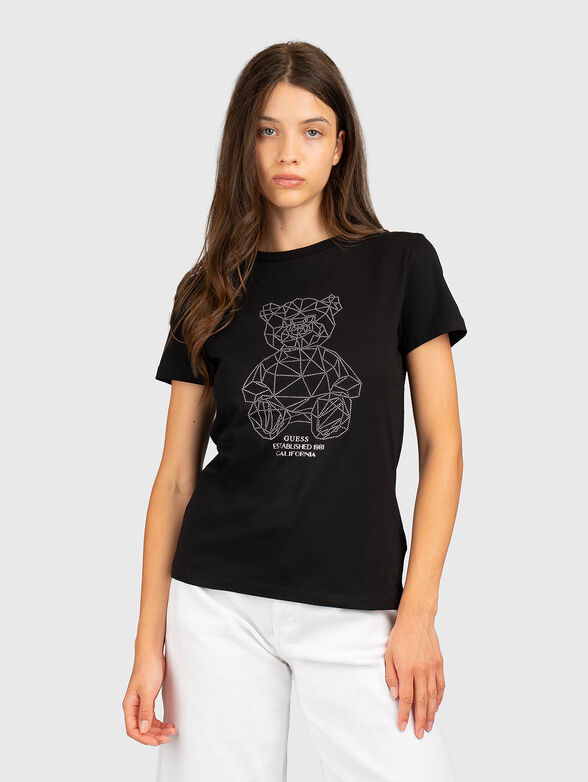 Black T-shirt made of a cotton blend - 1