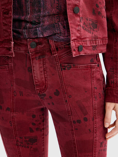 LUND jeans in red colour  - 4