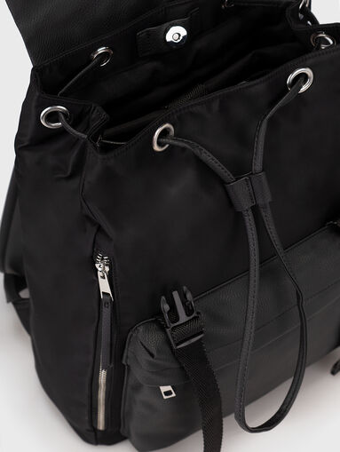 Logo detail black backpack  - 5