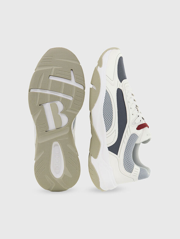 Leather and fabric sneakers - 4