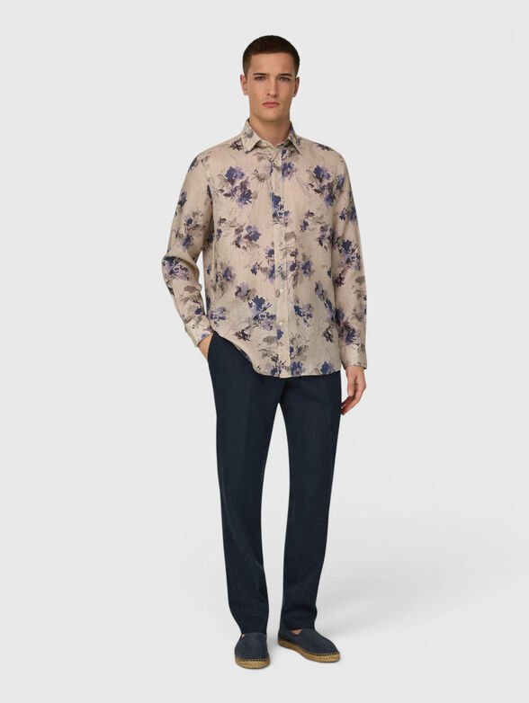 Linen navy trousers - 3